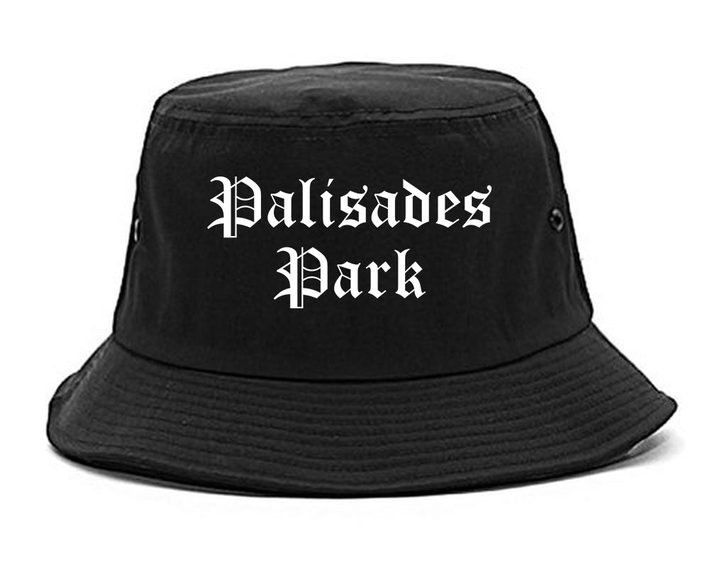 Palisades Park New Jersey NJ Old English Mens Bucket Hat Black