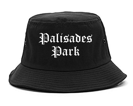 Palisades Park New Jersey NJ Old English Mens Bucket Hat Black