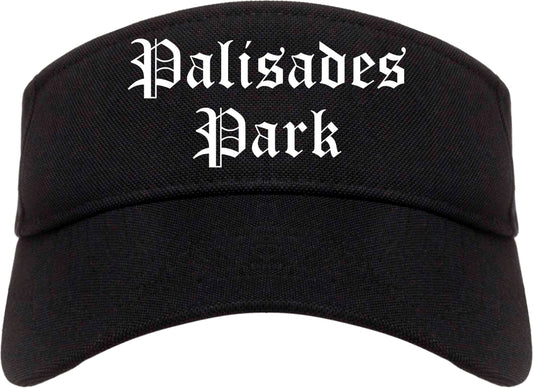 Palisades Park New Jersey NJ Old English Mens Visor Cap Hat Black