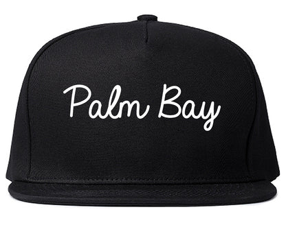 Palm Bay Florida FL Script Mens Snapback Hat Black