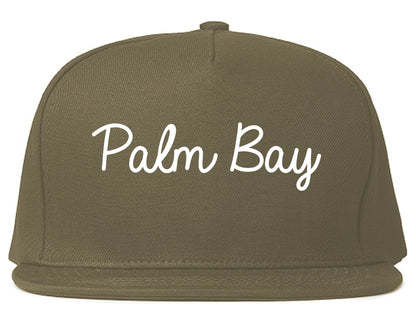 Palm Bay Florida FL Script Mens Snapback Hat Grey