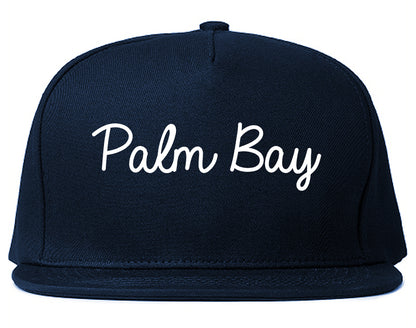 Palm Bay Florida FL Script Mens Snapback Hat Navy Blue