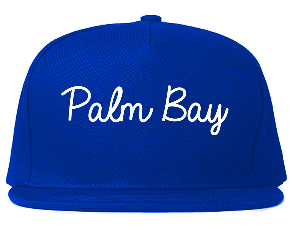 Palm Bay Florida FL Script Mens Snapback Hat Royal Blue