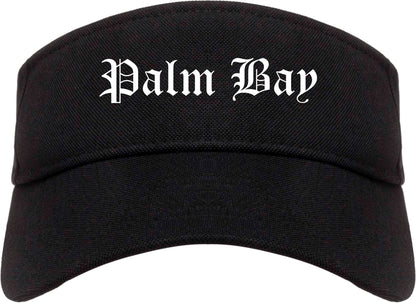 Palm Bay Florida FL Old English Mens Visor Cap Hat Black