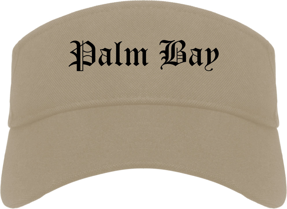 Palm Bay Florida FL Old English Mens Visor Cap Hat Khaki