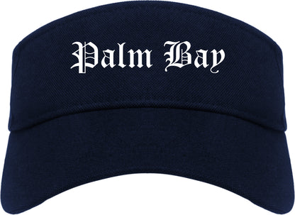 Palm Bay Florida FL Old English Mens Visor Cap Hat Navy Blue