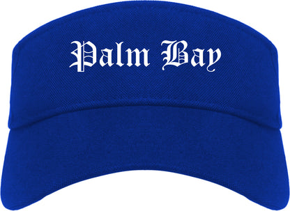 Palm Bay Florida FL Old English Mens Visor Cap Hat Royal Blue