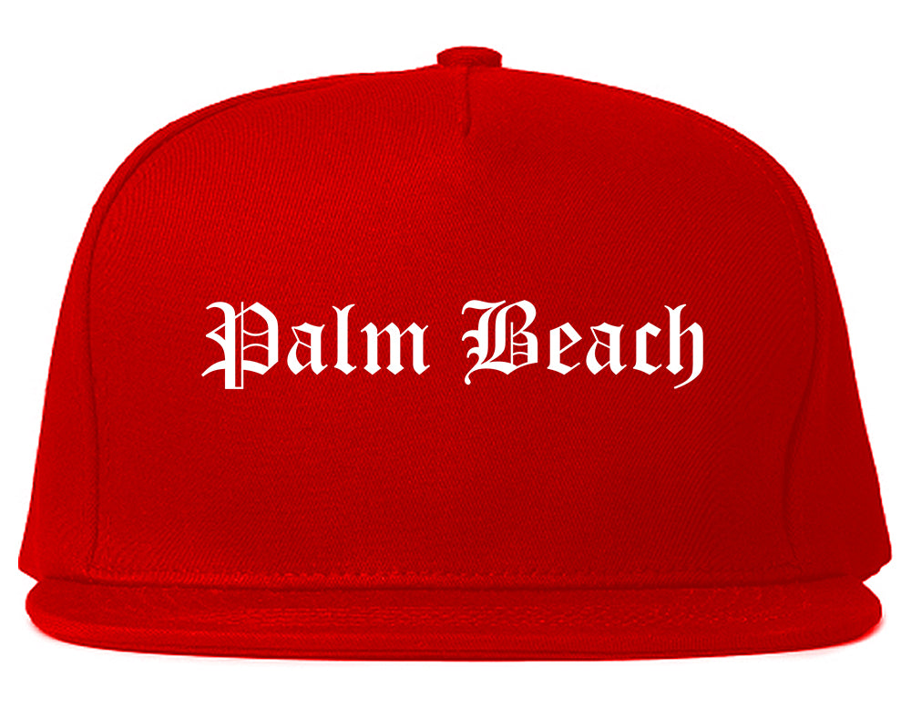 Palm Beach Florida FL Old English Mens Snapback Hat Red