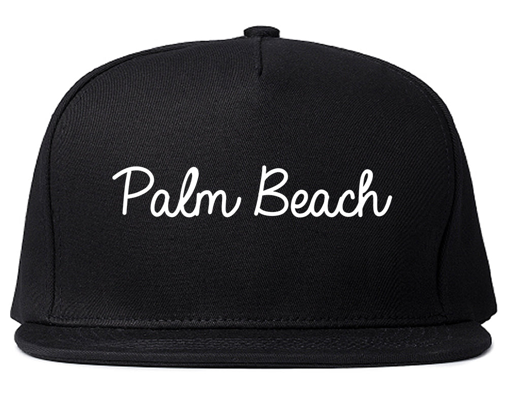 Palm Beach Florida FL Script Mens Snapback Hat Black