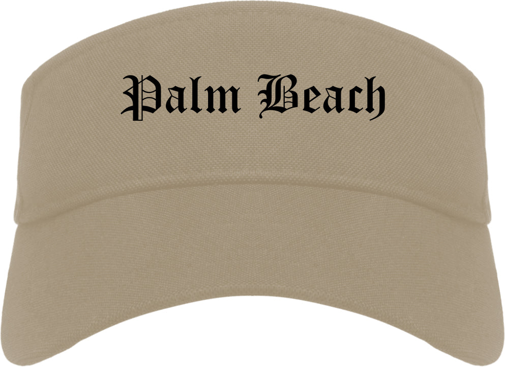Palm Beach Florida FL Old English Mens Visor Cap Hat Khaki