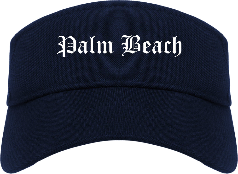 Palm Beach Florida FL Old English Mens Visor Cap Hat Navy Blue