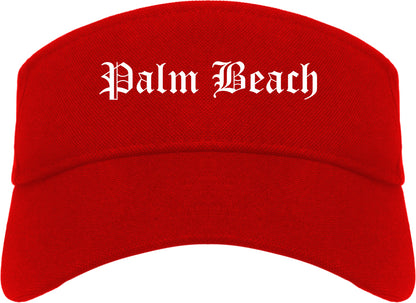Palm Beach Florida FL Old English Mens Visor Cap Hat Red