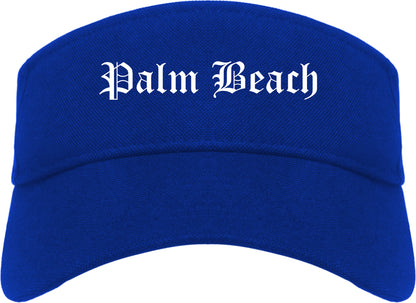 Palm Beach Florida FL Old English Mens Visor Cap Hat Royal Blue