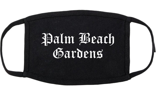 Palm Beach Gardens Florida FL Old English Cotton Face Mask Black