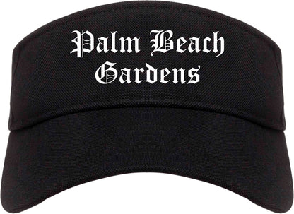 Palm Beach Gardens Florida FL Old English Mens Visor Cap Hat Black