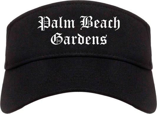 Palm Beach Gardens Florida FL Old English Mens Visor Cap Hat Black