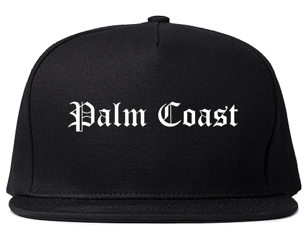 Palm Coast Florida FL Old English Mens Snapback Hat Black