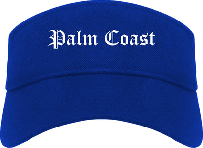 Palm Coast Florida FL Old English Mens Visor Cap Hat Royal Blue