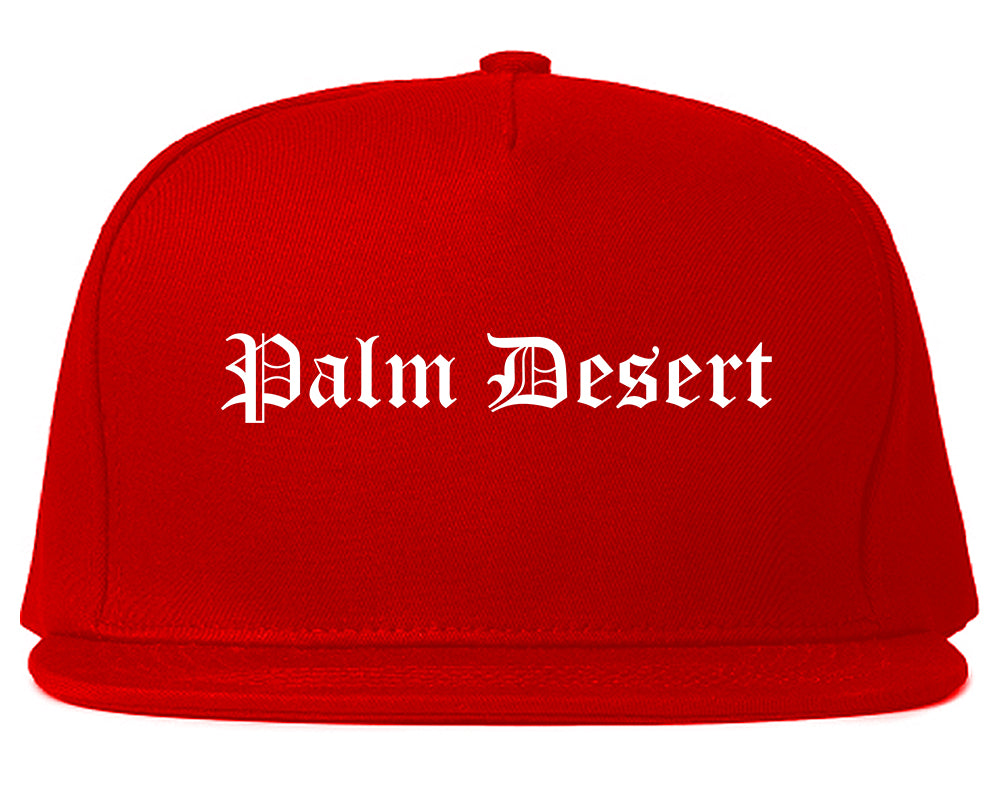 Palm Desert California CA Old English Mens Snapback Hat Red