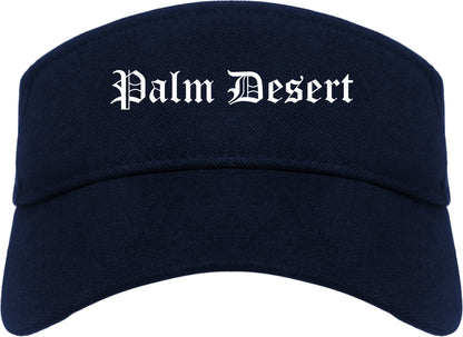 Palm Desert California CA Old English Mens Visor Cap Hat Navy Blue
