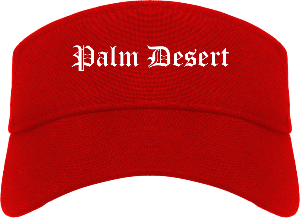 Palm Desert California CA Old English Mens Visor Cap Hat Red