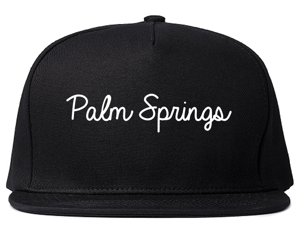 Palm Springs California CA Script Mens Snapback Hat Black