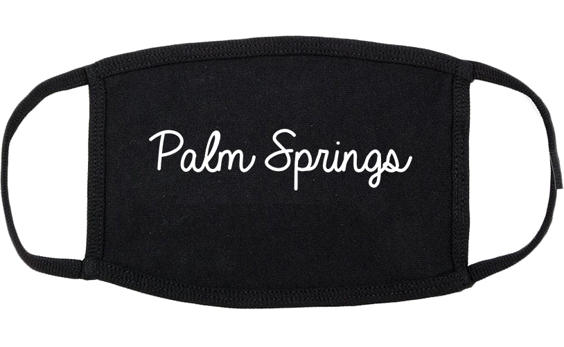Palm Springs Florida FL Script Cotton Face Mask Black