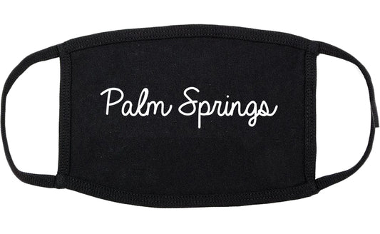 Palm Springs Florida FL Script Cotton Face Mask Black