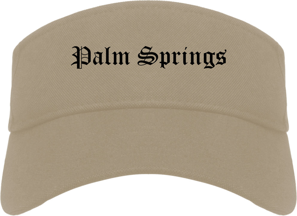 Palm Springs Florida FL Old English Mens Visor Cap Hat Khaki