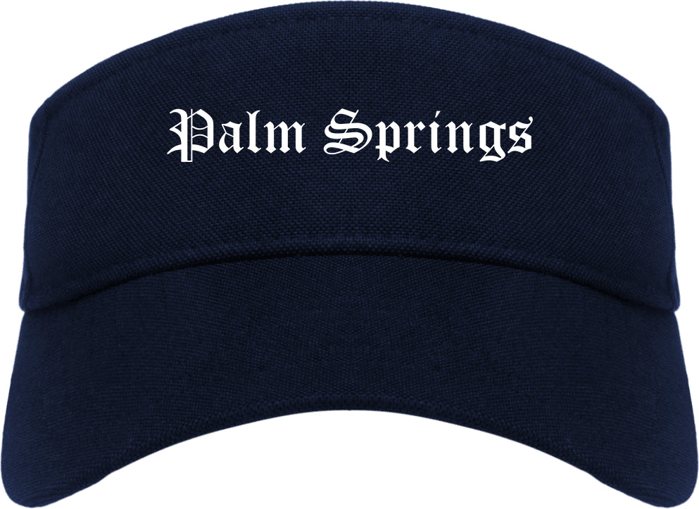 Palm Springs Florida FL Old English Mens Visor Cap Hat Navy Blue