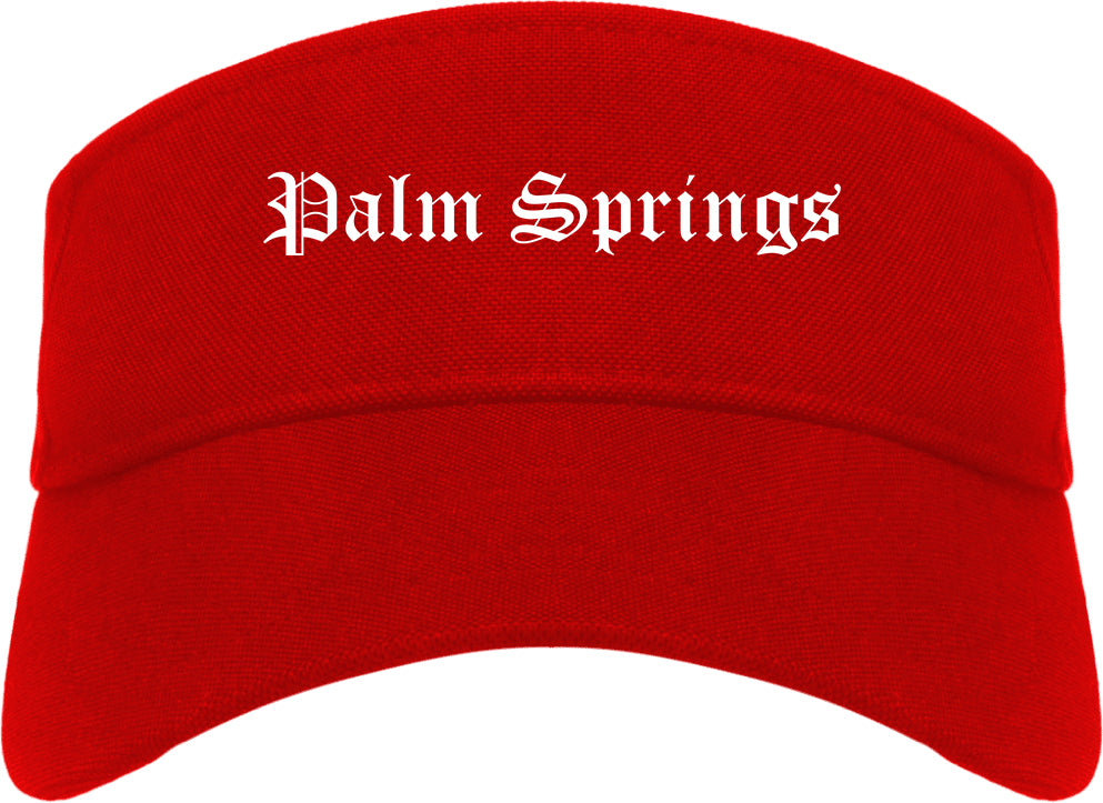 Palm Springs Florida FL Old English Mens Visor Cap Hat Red