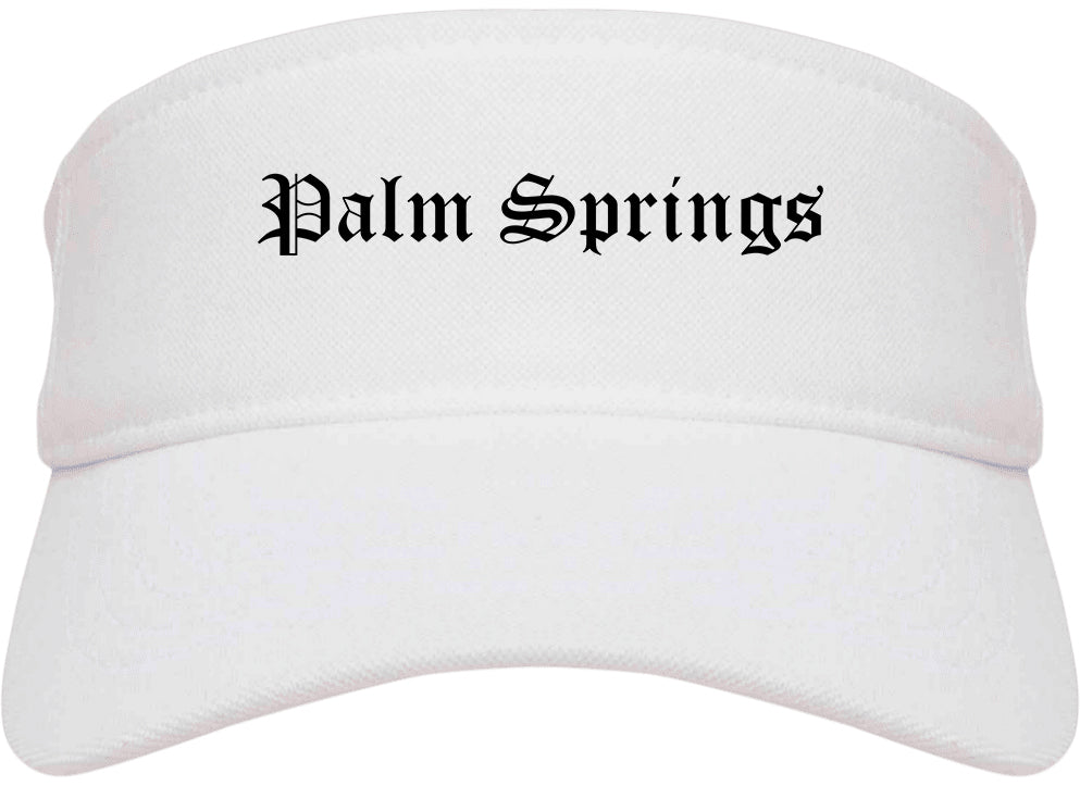 Palm Springs Florida FL Old English Mens Visor Cap Hat White