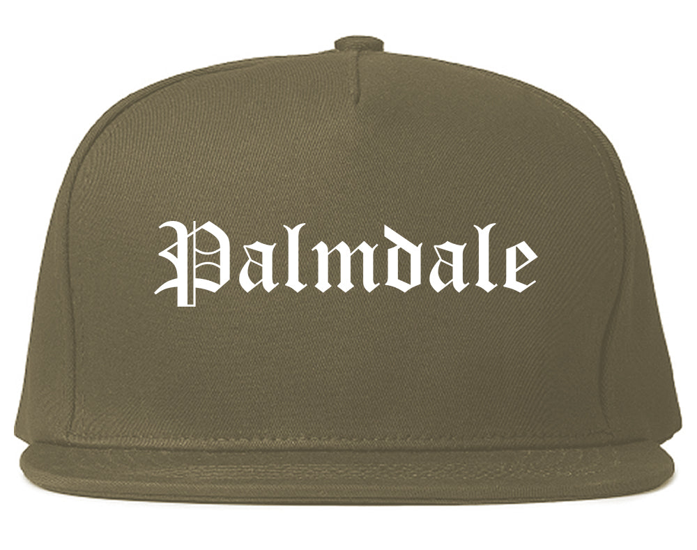 Palmdale California CA Old English Mens Snapback Hat Grey