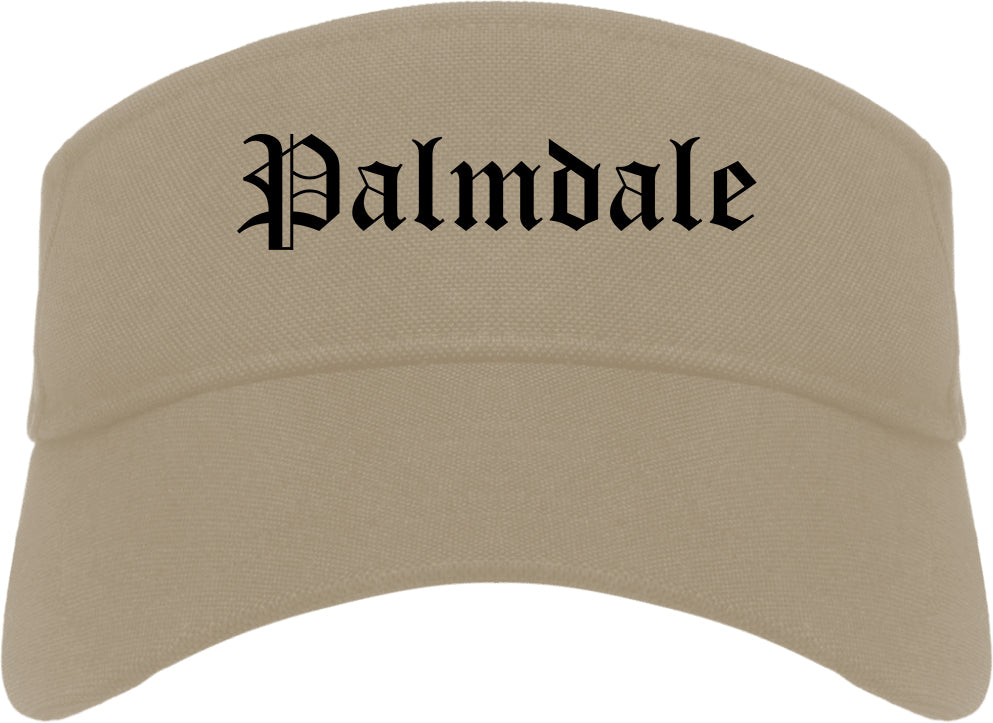 Palmdale California CA Old English Mens Visor Cap Hat Khaki