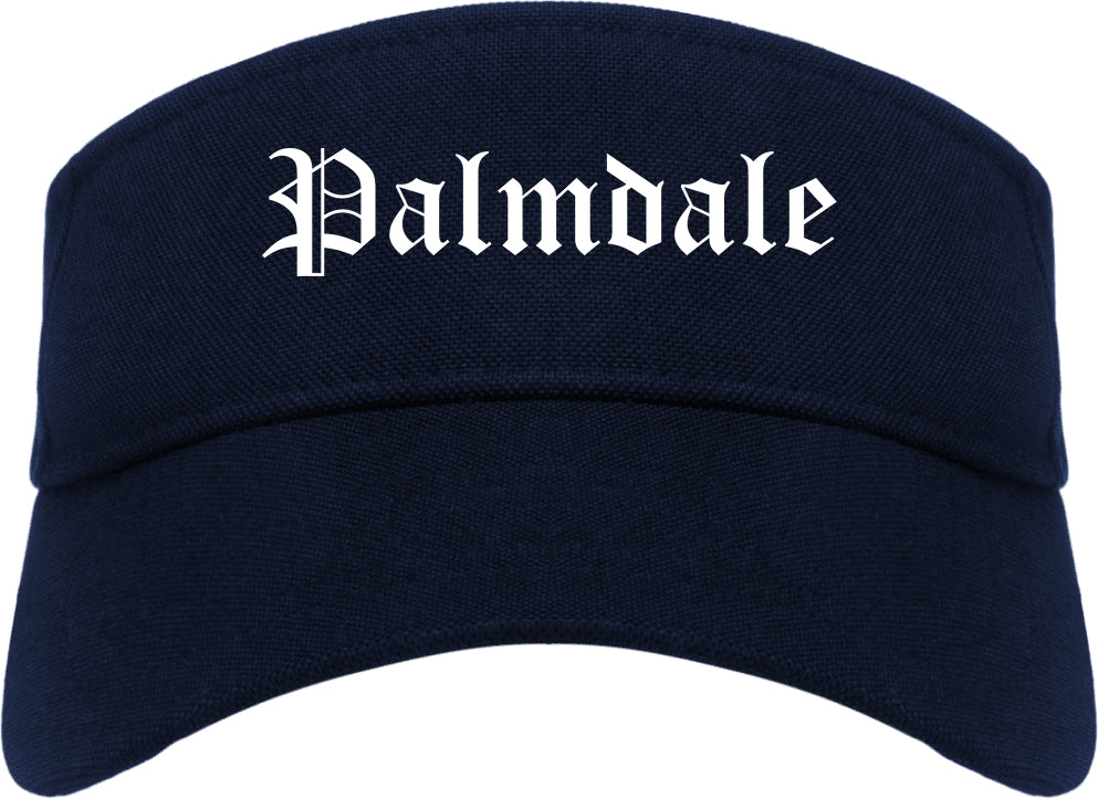 Palmdale California CA Old English Mens Visor Cap Hat Navy Blue