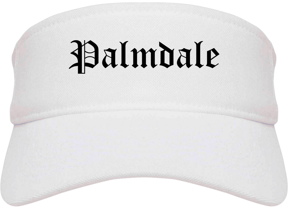 Palmdale California CA Old English Mens Visor Cap Hat White