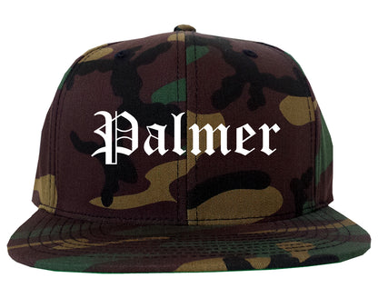 Palmer Alaska AK Old English Mens Snapback Hat Army Camo