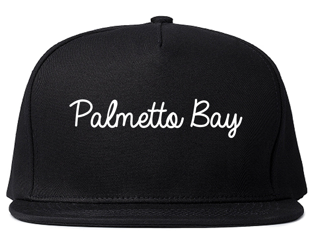 Palmetto Bay Florida FL Script Mens Snapback Hat Black