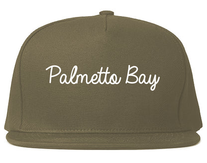 Palmetto Bay Florida FL Script Mens Snapback Hat Grey