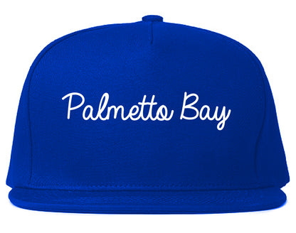 Palmetto Bay Florida FL Script Mens Snapback Hat Royal Blue