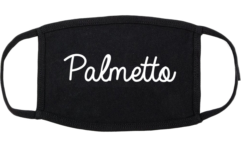 Palmetto Florida FL Script Cotton Face Mask Black