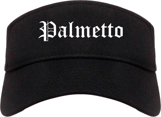 Palmetto Florida FL Old English Mens Visor Cap Hat Black