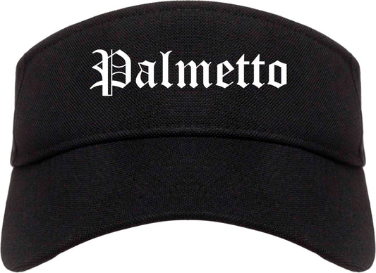 Palmetto Georgia GA Old English Mens Visor Cap Hat Black