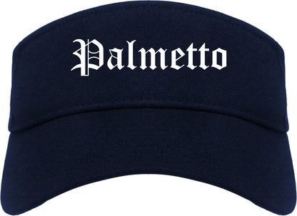 Palmetto Georgia GA Old English Mens Visor Cap Hat Navy Blue