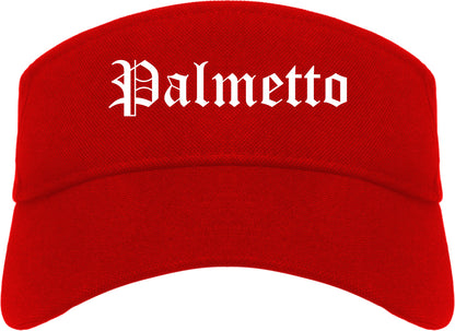 Palmetto Georgia GA Old English Mens Visor Cap Hat Red