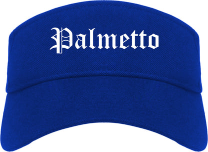 Palmetto Georgia GA Old English Mens Visor Cap Hat Royal Blue