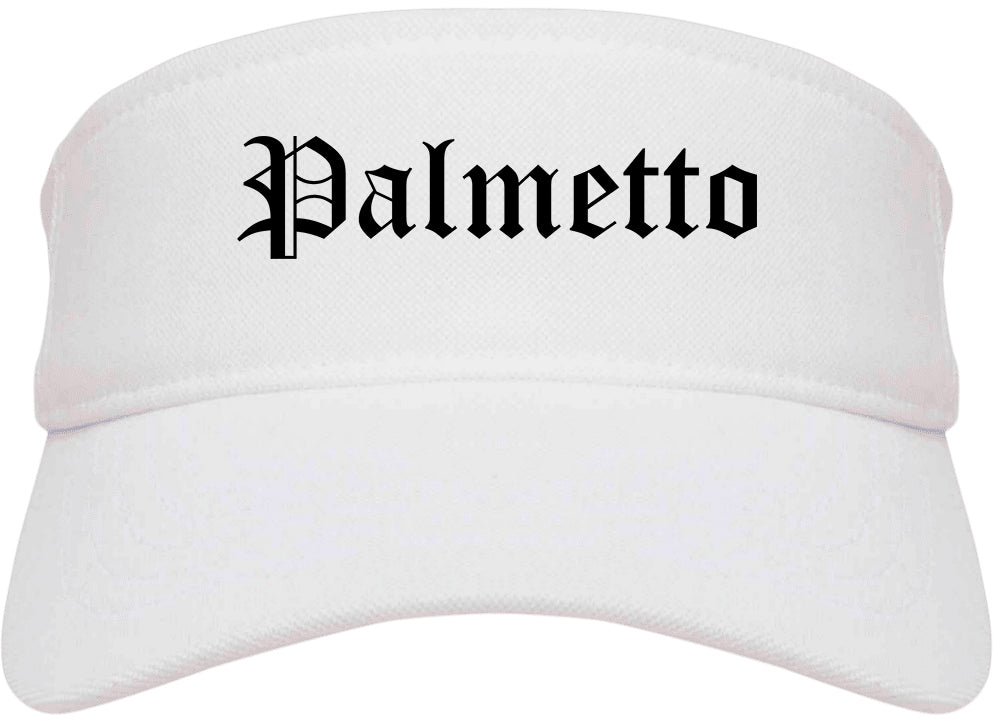 Palmetto Georgia GA Old English Mens Visor Cap Hat White