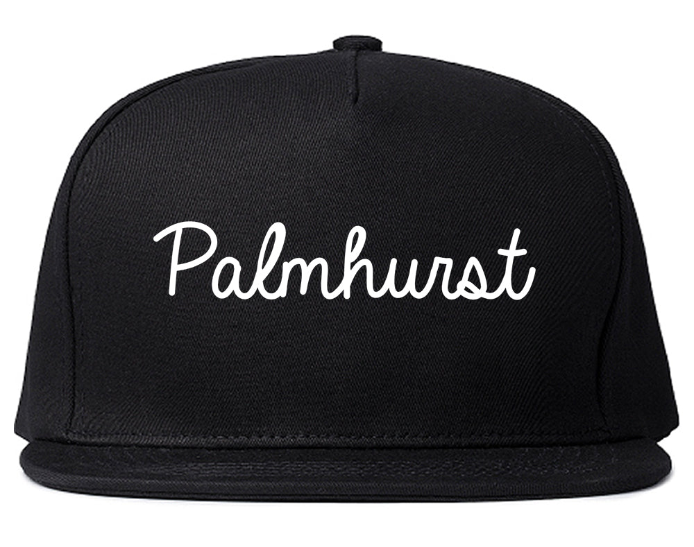Palmhurst Texas TX Script Mens Snapback Hat Black