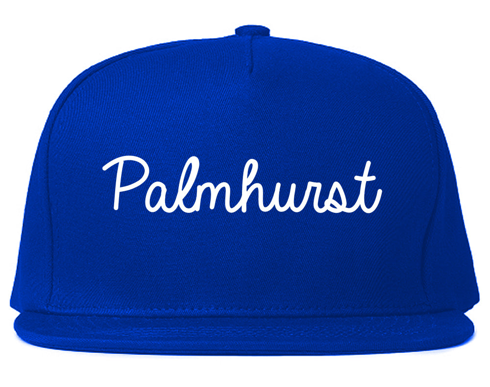 Palmhurst Texas TX Script Mens Snapback Hat Royal Blue