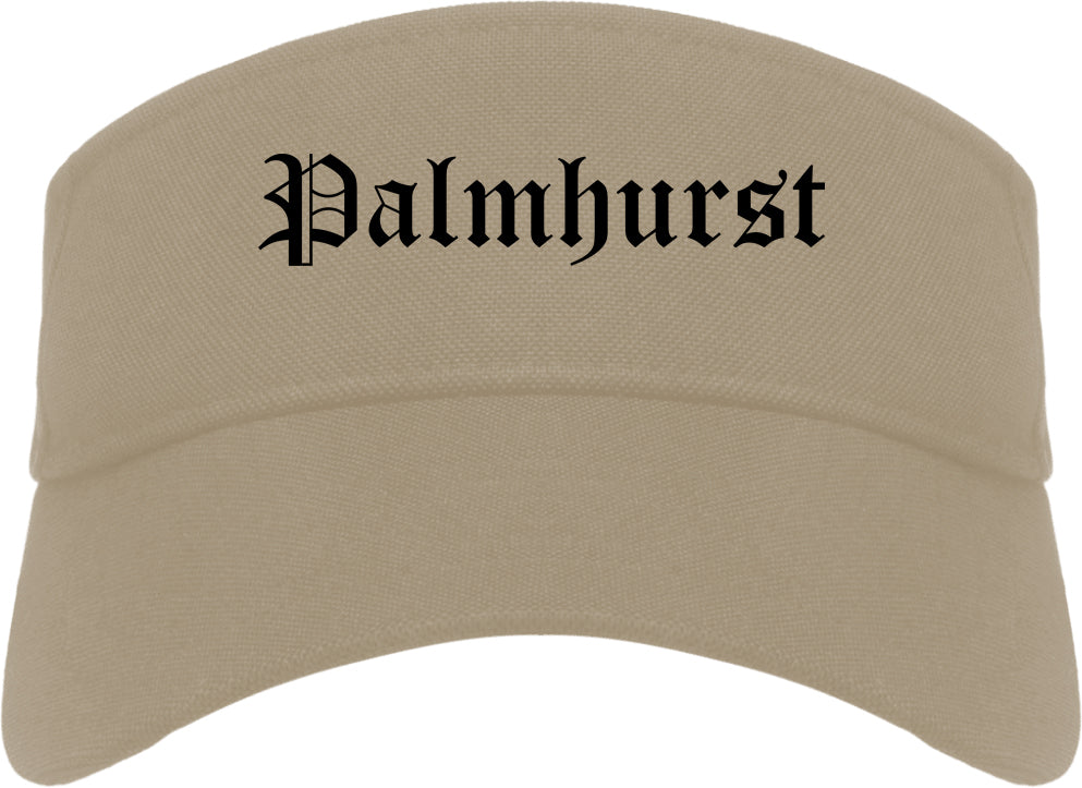 Palmhurst Texas TX Old English Mens Visor Cap Hat Khaki
